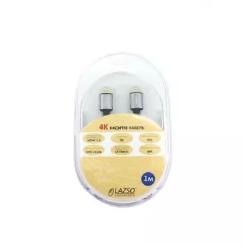 Кабель аудио-видео LAZSO WH-111-B HDMI (m)/HDMI (m) 1м. Позолоченные контакты черный (WH-111(1M)-B)
