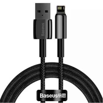 Кабель Baseus Tungsten Gold Fast USB - Lightning 2.4A 1m Black CALWJ-01