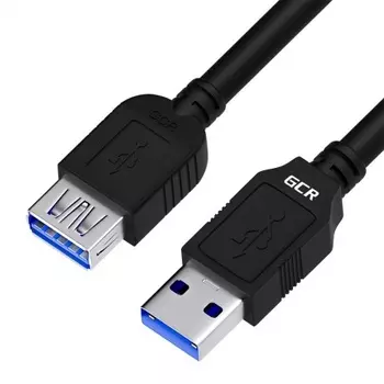 Кабель GreenConnect 3.0m USB 3.0, AM/AF, черный (GCR-52702)