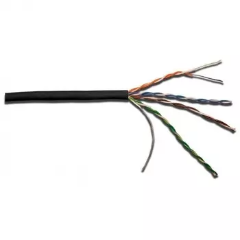 Кабель LANMASTER UTP, 4 пары, кат. 5Е, 350Mhz, LSZH, черный, 305 м (LAN-5EUTP-LSZH-BK)