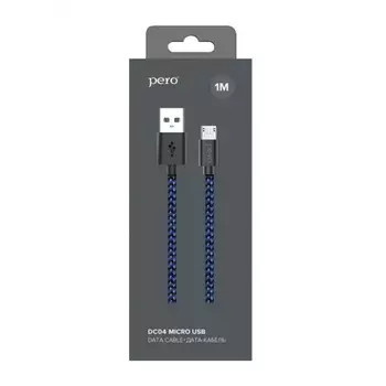 Кабель PERO DC-04 micro-USB 2А 1м Blue-black