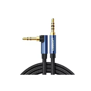 Кабель UGREEN AV112 (60179) 3.5mm Male to 3.5mm Male Angled Cable угловой-прямой. 1м. черный
