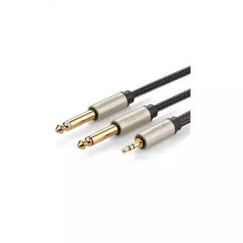 Кабель UGREEN AV126 (10615) 3.5mm TRS to Dual 6.35mm TS Audio Cable. 2 м. серый