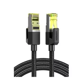 Кабель UGREEN NW150 (80421) CAT7 Shielded Round Cable with Braided Modular Plugs. 1м. черный