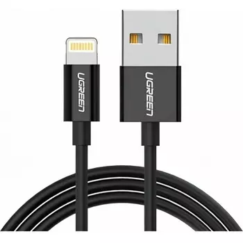 Кабель UGREEN US155 (80822) USB-A Male to Lightning Male Cable Nickel Plating ABS Shell Black