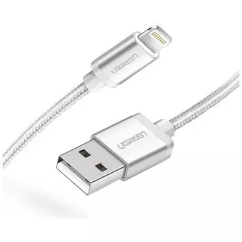 Кабель UGREEN US199 (60162) Lightning to USB-A 2.0 Cable. 1,5 м. серебристый