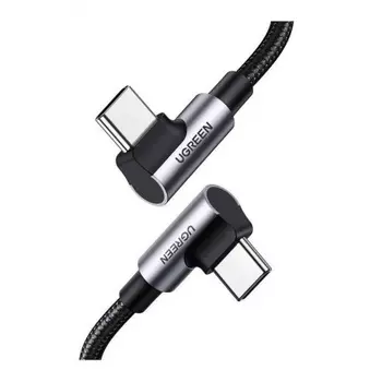 Кабель UGREEN US355 (80150) USB-C 3.1 M/M Gen2 5A Cable в оплетке. 1 м. черный