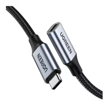 Кабель UGREEN US372 (30205) USB-C 3.1 Male to USB-C Female Gen2 Extension Cable. 1 м. темно-серый