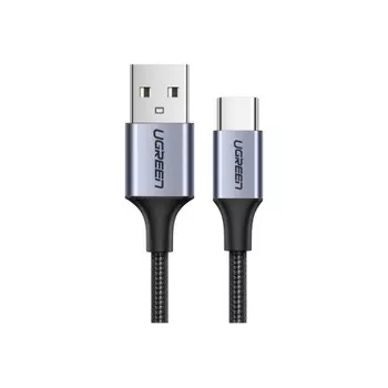 Кабель UGREEN USB A 2.0 - USB C, никелированная алюминиевая оплетка, 2 м (60128)
