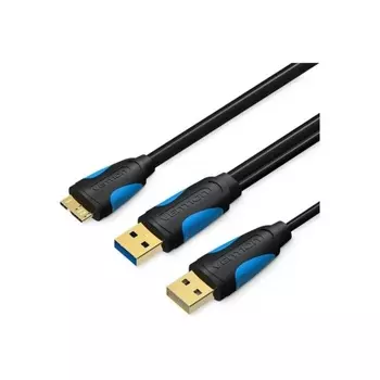Кабель Vention USB 3.0 AM/micro B, USB 2.0 AM - 0.5м (CQPBD)