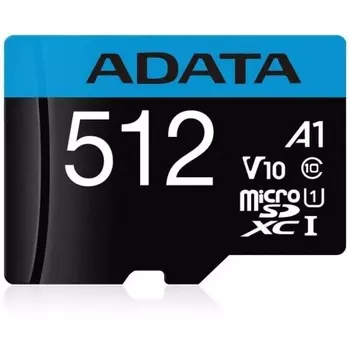 Карта памяти A-Data 512GB Premier microSDXC UHS-I Class 1 (AUSDX512GUICL10A1-RA1)