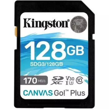 Карта памяти Kingston Canvas 128Gb Go Plus SDXC UHS-I U3 V30 (170/90 Mb/s)
