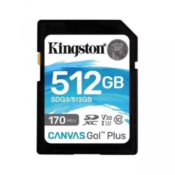 Карта памяти Kingston Canvas 512Gb Go Plus SDXC UHS-I U3 V30 (170/90 Mb/s)
