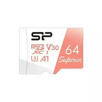 Карта памяти microSD 64GB Silicon Power Superior A1 microSDXC Class 10 UHS-I U3 100/80 Mb/s