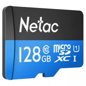 Карта памяти Netac MicroSDXC P500 Standard 128GB Adapter (NT02P500STN-128G-R)