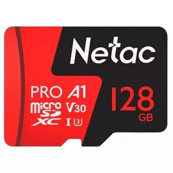 Карта памяти Netac P500 Pro 128Gb MicroSDHC NT02P500PRO-128G-R с переходником под SD