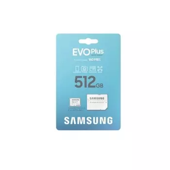 Карта памяти Samsung 512GB EVO PLUS (2024) U3, V30, A2 + adapter (MB-MC512SA/EU)