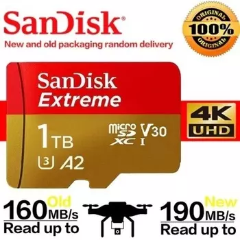 Карта памяти SanDisk Extreme microSDXC 1000GB A2, V30, UHS-I Class 3 (U3), Class 30