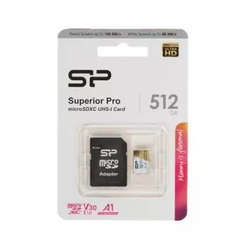 Карта памяти Silicon Superior Pro A1 MicroSDXC 512Gb Class 10 (SP512GBSTXDU3V20AB) + адаптером SD