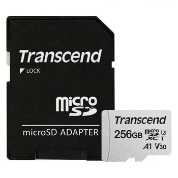 Карта памяти Transcend micro SDXC 256Gb 300S UHS-I U3 V30 A1 + ADP (90/45 Mb/s)