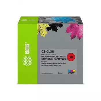 Картридж Cactus CS-CL38 голубой/пурпурный/желтый