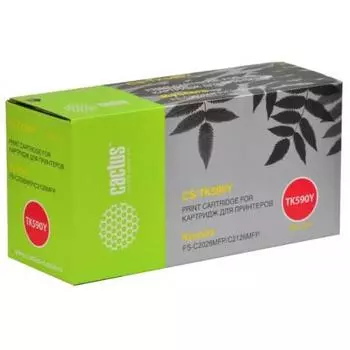 Картридж Cactus CS-TK590Y для Kyocera FS-C2026MFP/C2126MFP/C2526MFP/C2626MFP/C5250DN, желтый