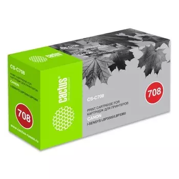 Картридж лазерный Cactus CS-C708 черный (2500стр.) для Canon LBP-3300/3360/3300/3360