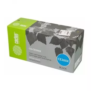 Картридж лазерный Cactus CS-CE260X черный (17000стр.) для HP LJ CP4525