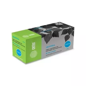 Картридж лазерный Cactus CS-CF451A голубой (10500стр.) для HP Color LJ Enterprise M652dn/M653dn/M681dh
