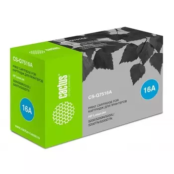 Картридж лазерный Cactus CS-Q7516A черный (12000стр.) для HP LJ 5200/5200N/5200L/5200TN/5200DTN