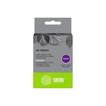 Картридж ленточный Cactus CS-TZES251 TZe-S251 черный для Brother 1010/1280/1280VP/2700VP