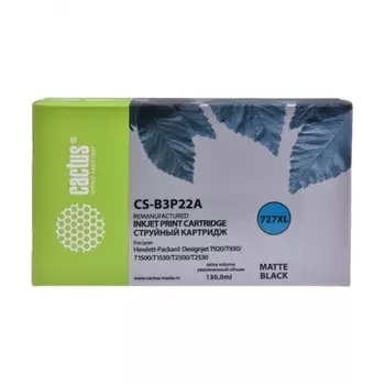 Картридж струйный Cactus №727 CS-B3P22A черный матовый (130мл) для HP DJ T920/T1500/T2530