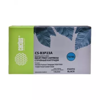 Картридж струйный Cactus №727 CS-B3P23A фото черный (130мл) для HP DJ T920/T1500