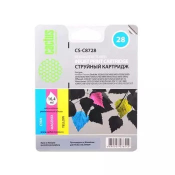 Картридж струйный Cactus CS-C8728 №28 многоцветный для HP DJ 3320/3325/3420/3425/3520