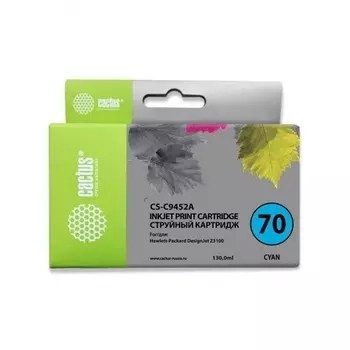 Картридж струйный Cactus CS-C9452A №70 голубой (130мл) для HP DJ Z3100