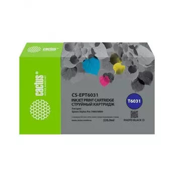 Картридж струйный Cactus CS-EPT6031 T6031 фото черный (220мл) для Epson Stylus PRO 7880/9880