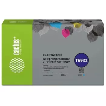 Картридж струйный Cactus CS-EPT693200 T6932 голубой (350мл) для Epson SureColor SC-T3000/T3070/T3200/T5000/5200