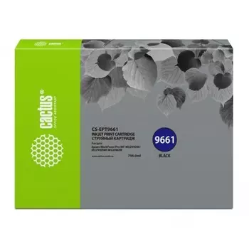 Картридж струйный Cactus CS-EPT9661 черный (795мл) для Epson WorkForce Pro WF-M5299DW/M5799DWF