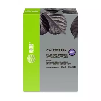 Картридж струйный Cactus CS-LC3237BK черный (65мл) для Brother HL-J6000DW/J6100DW