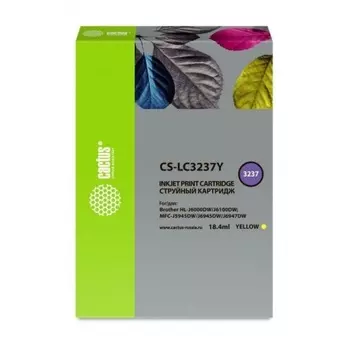 Картридж струйный Cactus CS-LC3237Y желтый (18.4мл) для Brother HL-J6000DW/J6100DW