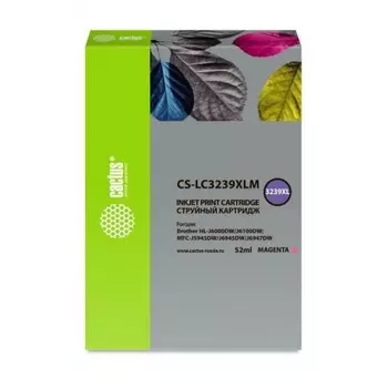 Картридж струйный Cactus CS-LC3239XLM пурпурный (52мл) для Brother HL-J6000DW/J6100DW