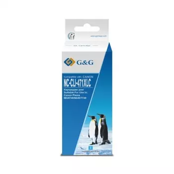 Картридж струйный G&G NC-CLI-471XLC CLI-471XL C голубой (10.8мл) для Canon TS5040/MG5740/MG6840/MG7740