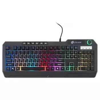 Клавиатура Oklick 715G черный USB Multimedia for gamer LED (1680657)