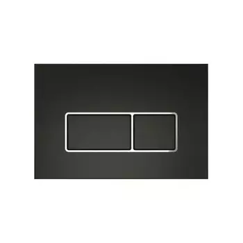 Клавиша смыва Teymi Helmi, двойной смыв, черный матовый, окантовка хром T70205