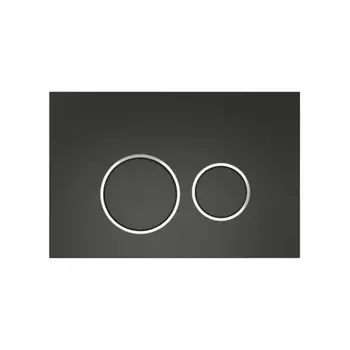 Клавиша смыва Teymi Lina, двойной смыв, черный матовый, окантовка хром T70105