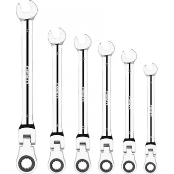 Ключи комбинированные трещоточные шарнирные в наборе DEKO RW02 8-17 мм, 6 предметов
