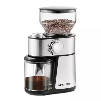 Кофемолка Kitfort КТ-717 230Вт сист.помол.:ротац.нож вместим.:100гр нержавеющая сталь/черный