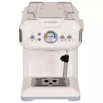 Кофеварка рожковая Hyundai HEM-5300 850Вт бежевый/серебристый