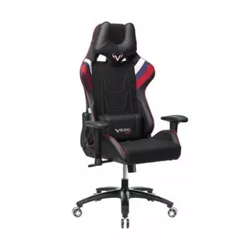 Компьютерное кресло Бюрократ VIKING 4 AERO RUS две подушки белый/синий/красный черный искусст.кожа/ткань