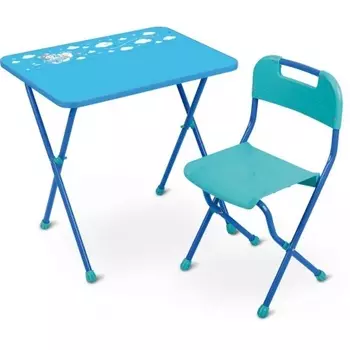 Комплект "Алина" дет. (3-7 лет, стол+стул пластм ,выс.57 см) голубой КА2/Г